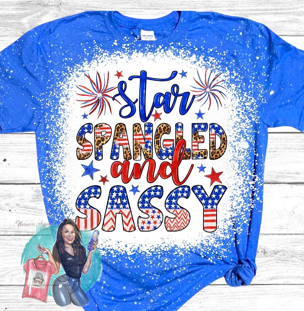 Star Spangled and Sassy Bleached T-Shirt