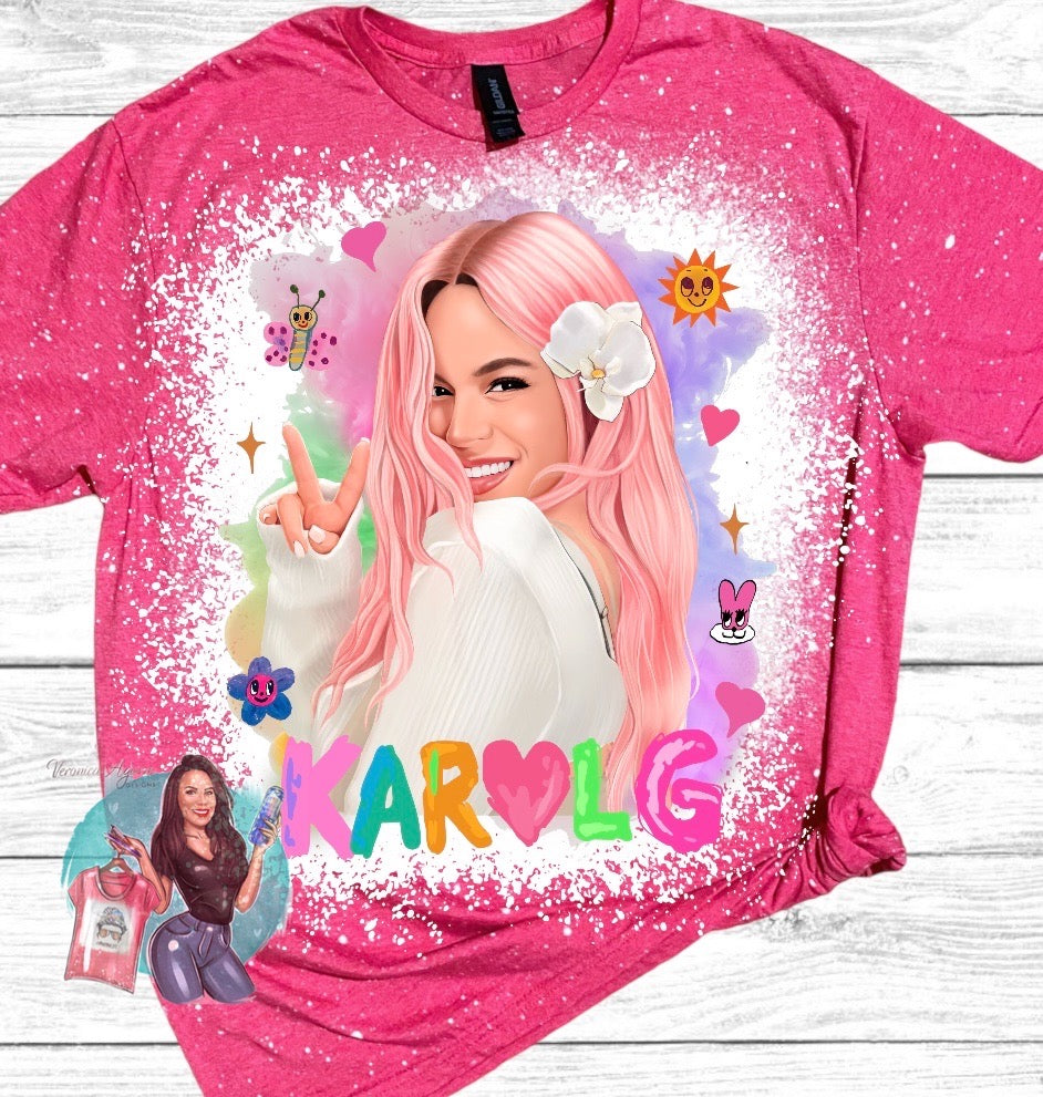 Karol G Pink Hair Bleached T-Shirt