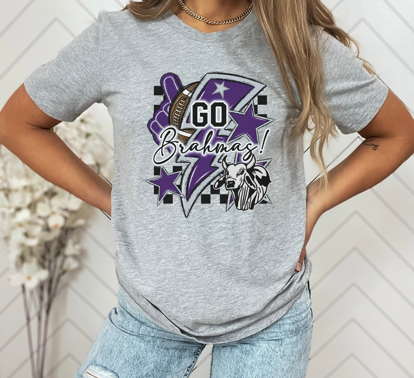 Brahmas Football Lighting T-Shirt