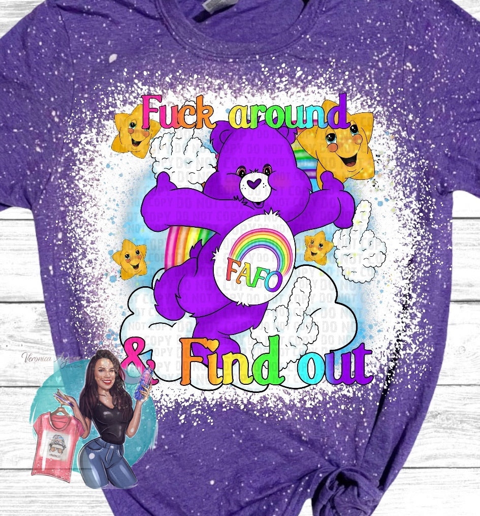 Fuck Around and Find Out Bear | FAFO | Care Bears | Funny Shirt | Bad Bears | 90’s Kid Shirt | Sarcastic Shirts | Bleached T-Shirt