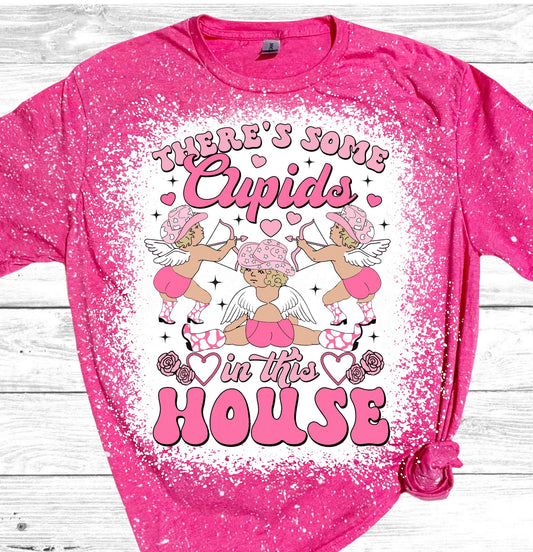 There’s Some Cupids In This House Bleached T-Shirt