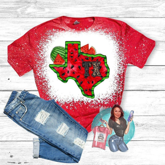 Texas Watermelon Bleached T-Shirt