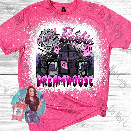 Haunted Barbie Dreamhouse Bleached T-Shirt