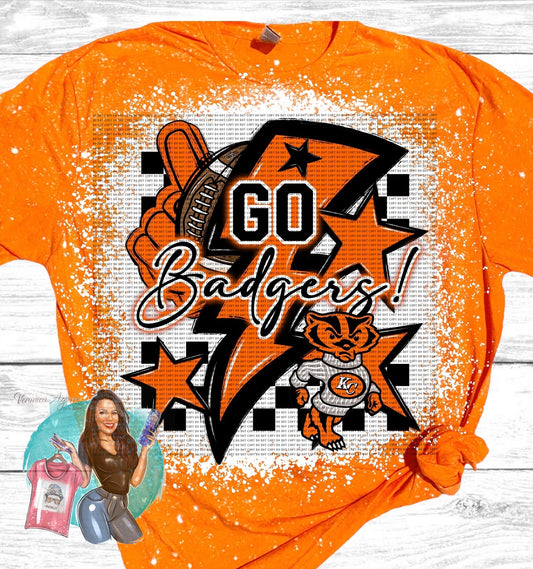 Karnes City Badgers Lighting Bleached T-Shirt