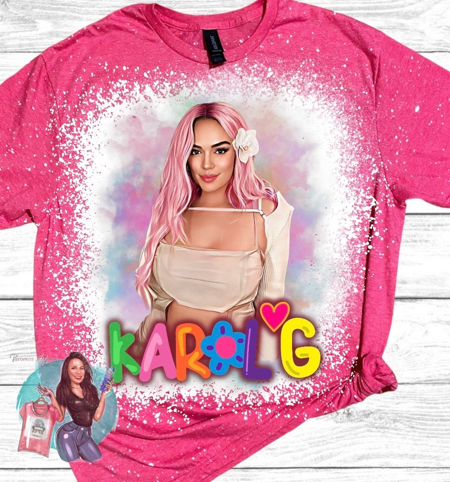 Karol G Pink Hair Bleached T-Shirt