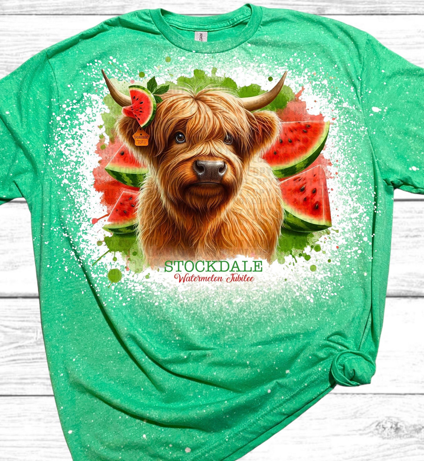 Stockdale Watermelon Jubilee Highland Cow T-Shirt