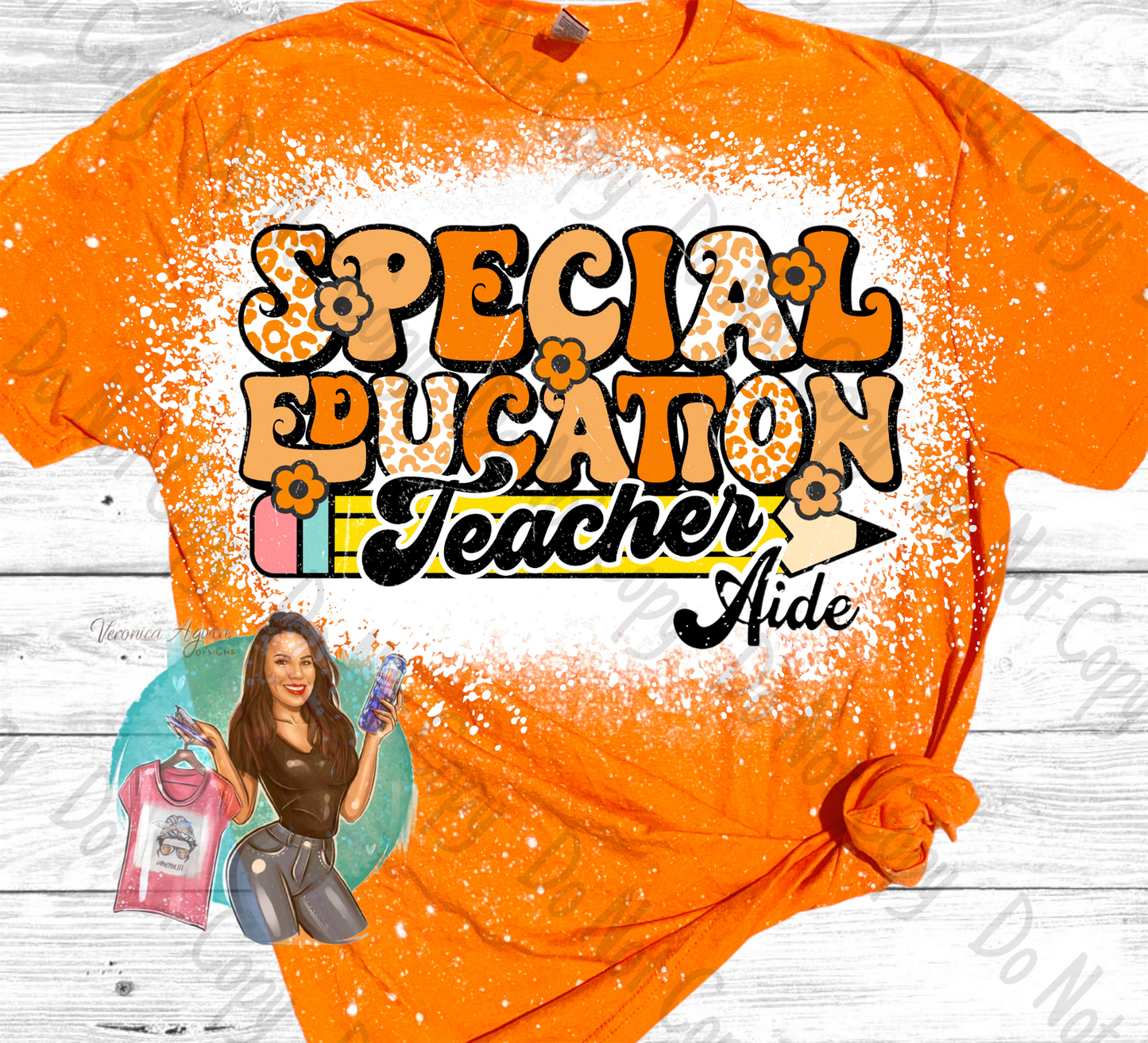 Gonzales Apaches Special Education Teacher Aide Bleached T-Shirt