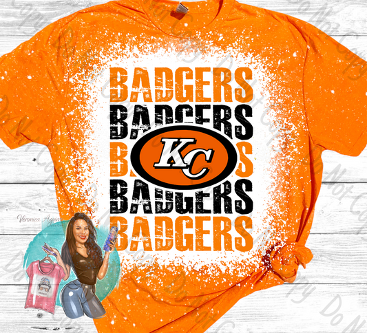 Karnes City Badgers Repeated Bleached T-Shirt