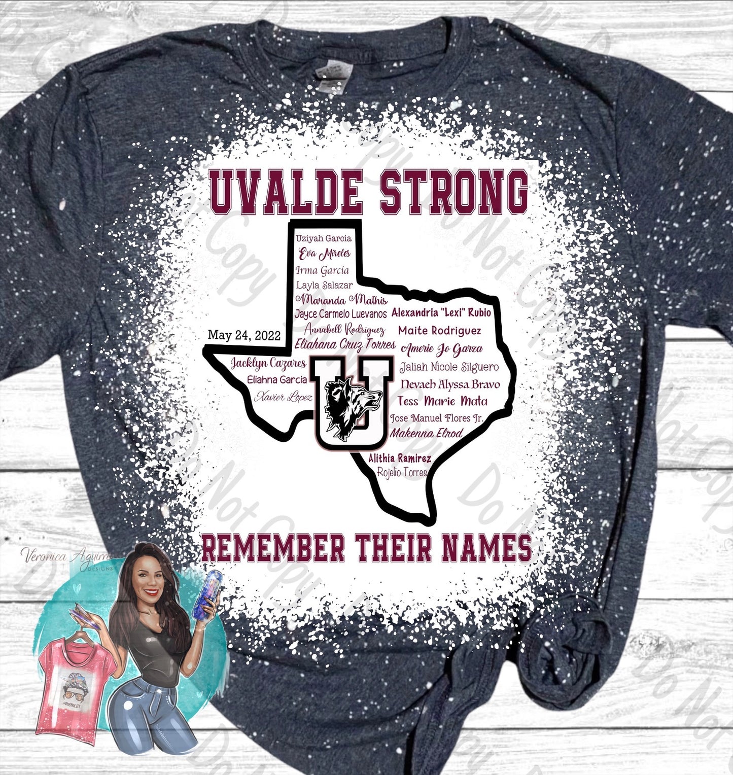 Uvalde Strong Remember Their Names Bleached T-Shirt