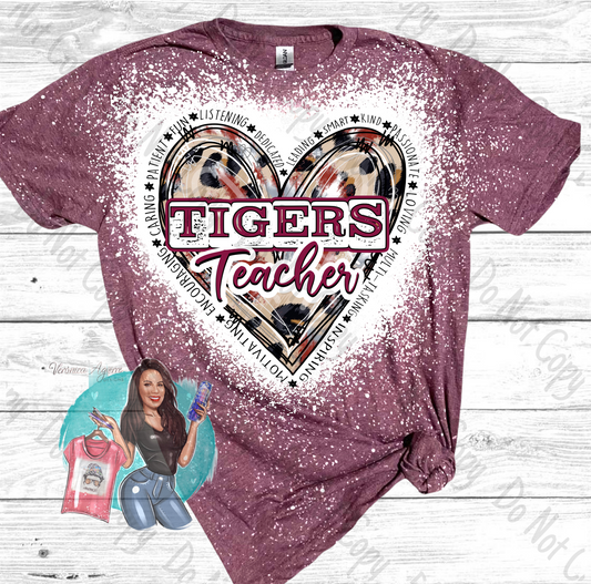 Floresville Tigers Teacher Bleached T-Shirt