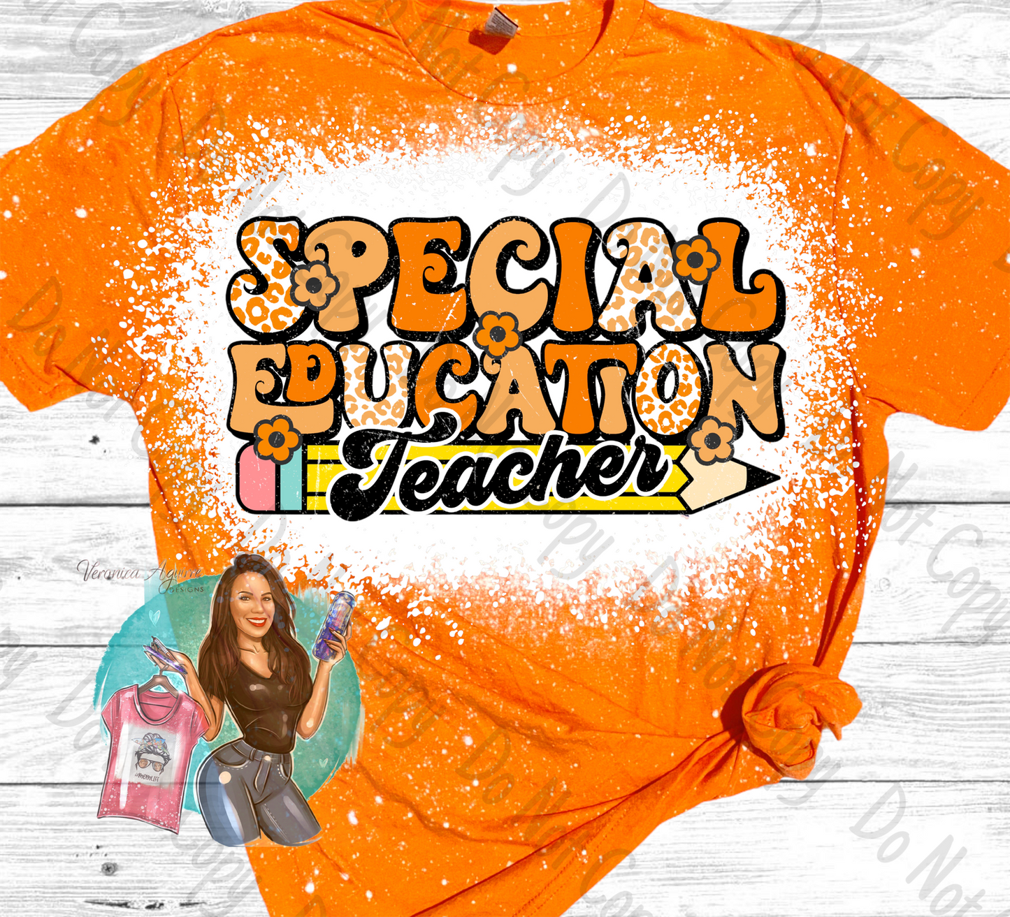 Gonzales Apaches Special Education Teacher Bleached T-Shirt