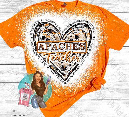 Gonzales Apaches Teacher Bleached T-Shirt