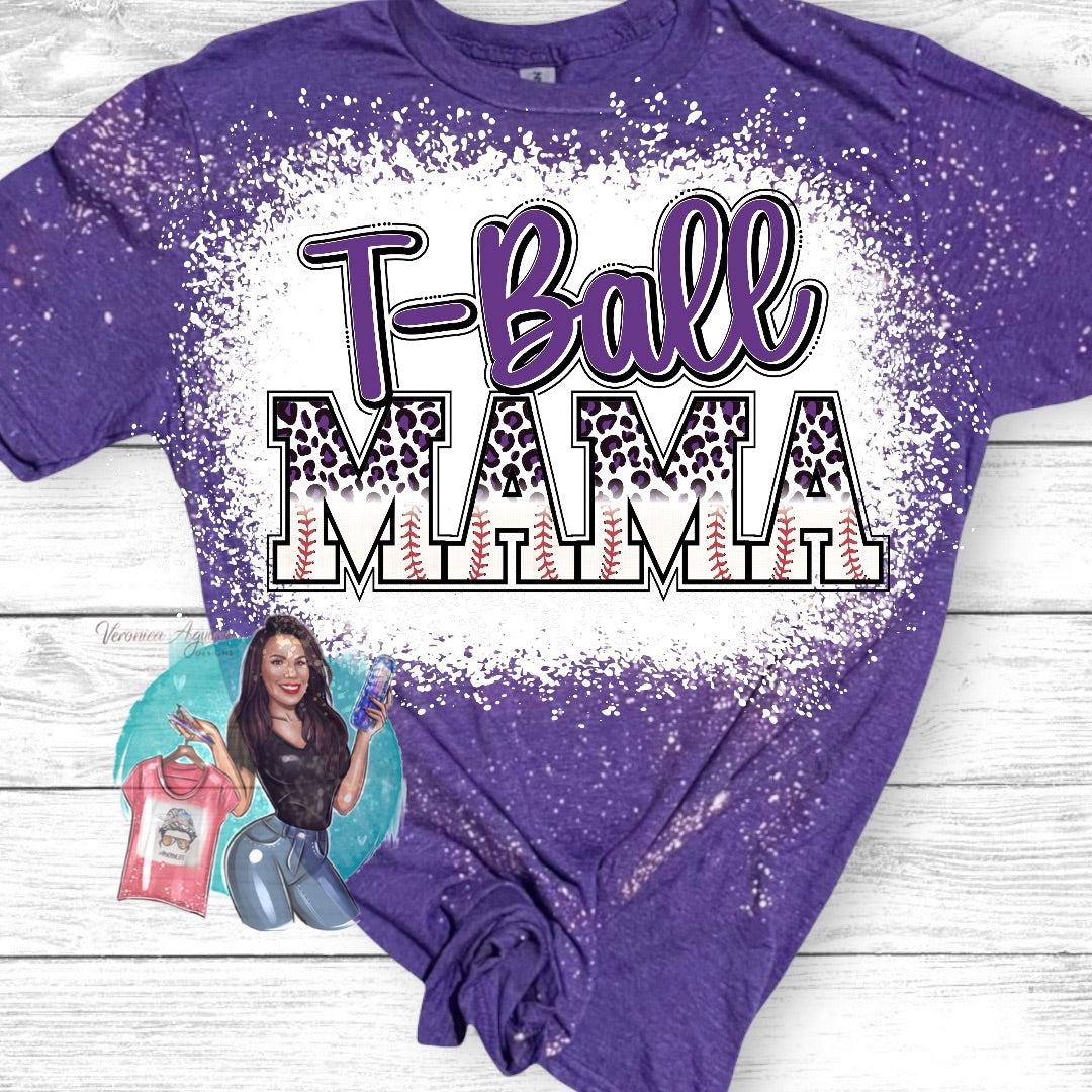 T-Ball Mama Bleached T-Shirt