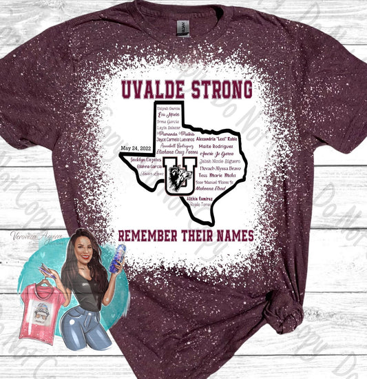 Uvalde Strong Remember Their Names Bleached T-Shirt