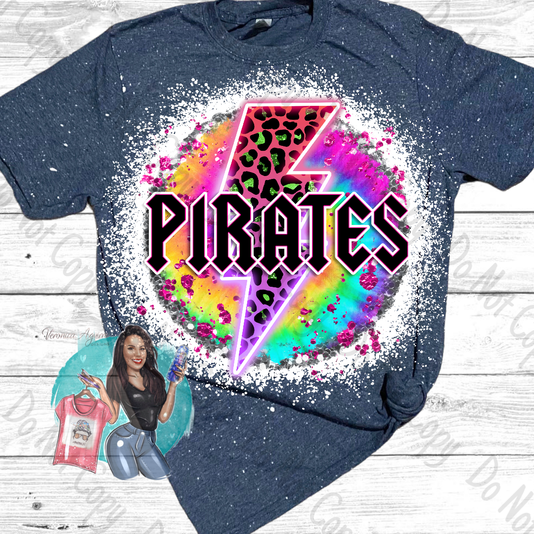 Poth Pirates Tie Dye Bleached T-Shirt