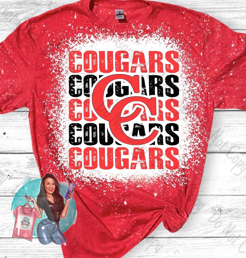 Canyon Cougars Repeated Bleached T-Shirt