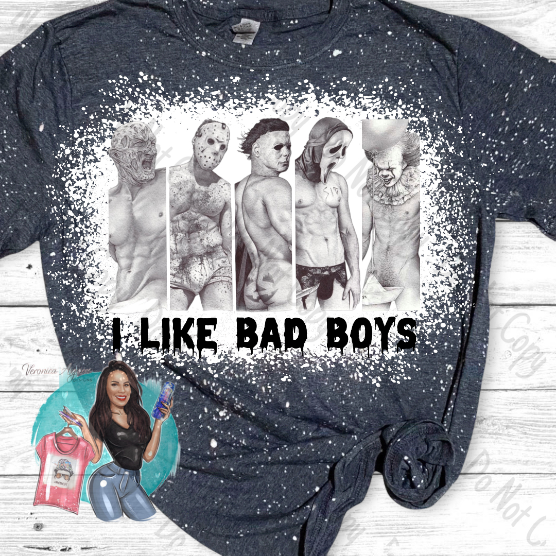 I Like Bad Boys Bleached T-Shirt