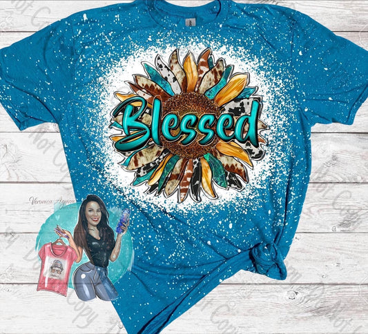 Blessed Sunflower Bleached T-Shirt