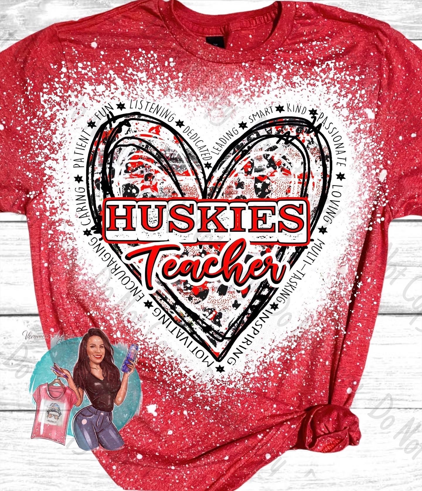 Hanby Huskies Teacher Bleached T-Shirt