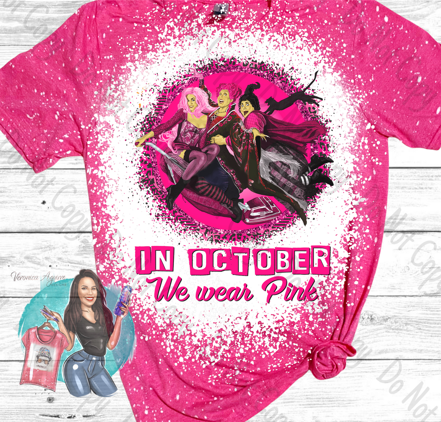 In October We Wear Pink Hocus Pocus Bleached T-Shirt