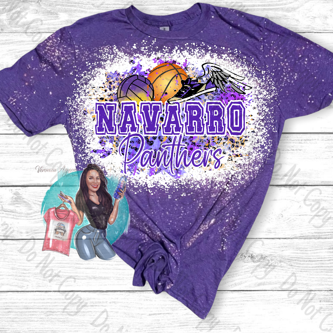 Navarro Panthers Sports Bolt Bleached T-Shirt