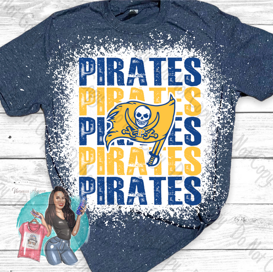 Poth Pirates Repeated Bleached T-Shirt