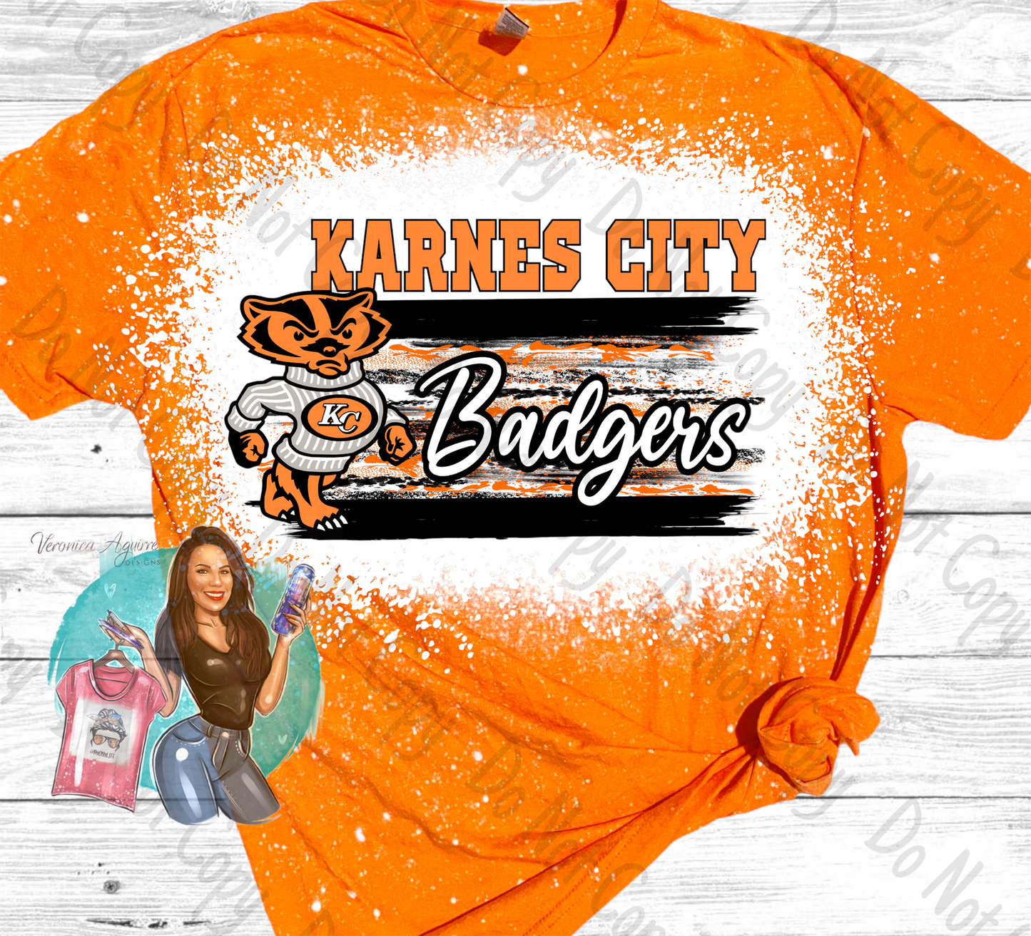 Karnes City Badgers Bleached T-Shirt