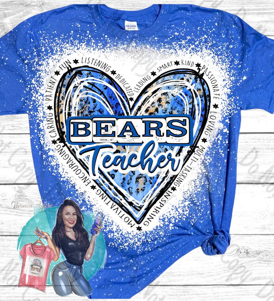 La Vernia Bears Teacher Bleached T-Shirt