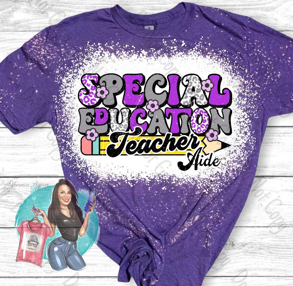 Stockdale Brahmas Special Education Teacher Aide Bleached T-Shirt