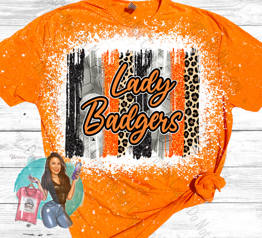 Karnes City Volleyball Lady Badgers Bleached T-Shirt