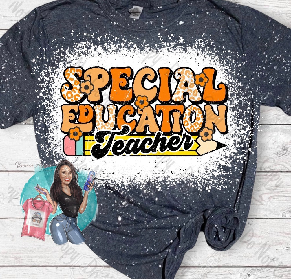 Gonzales Apaches Special Education Teacher Bleached T-Shirt