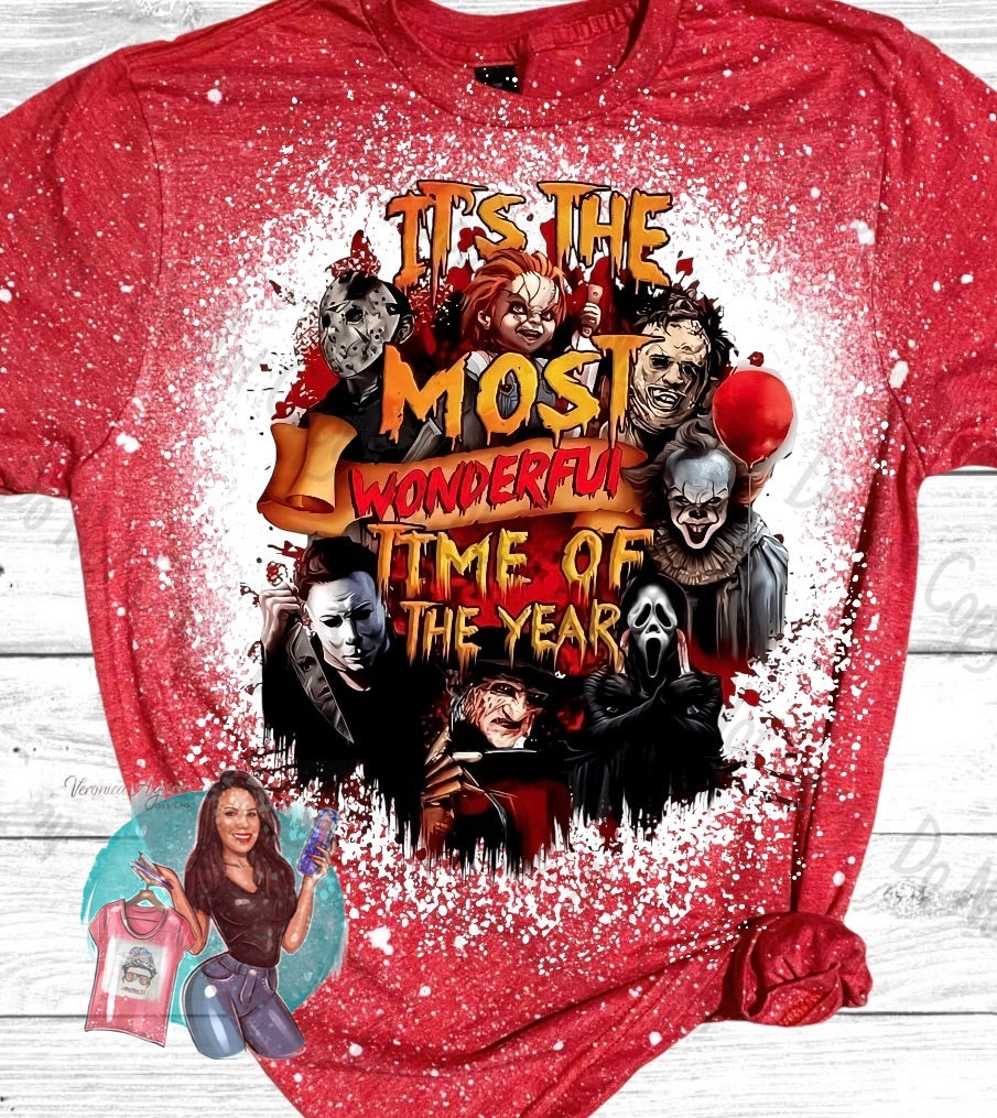 It’s The Most Wonderful Time Of Year Halloween Bleached T-Shirt