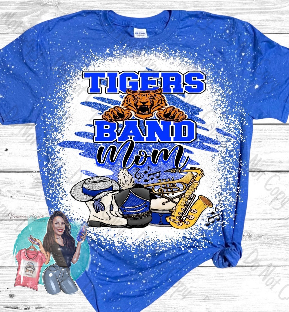 Tigers Band Mom Bleached T-Shirt