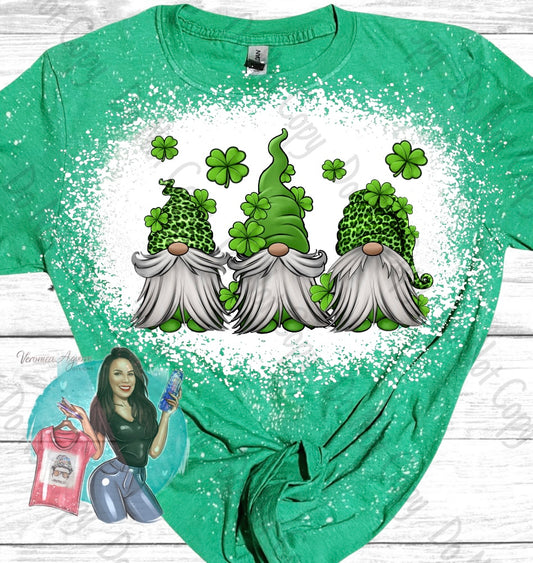 St Patrick’s Day Gnomes Bleached T-Shirt