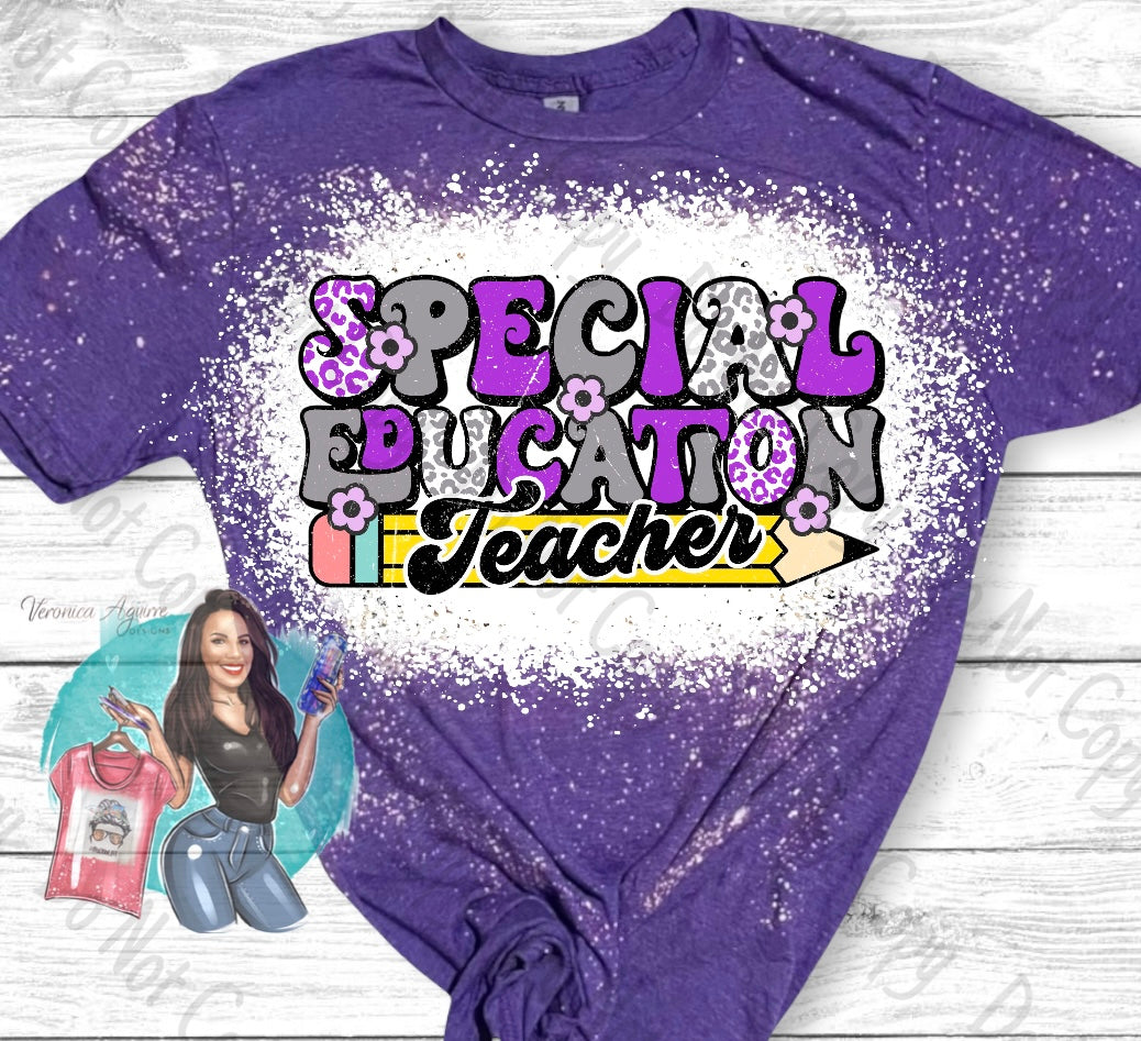 Stockdale Brahmas Special Education Teacher Bleached T-Shirt