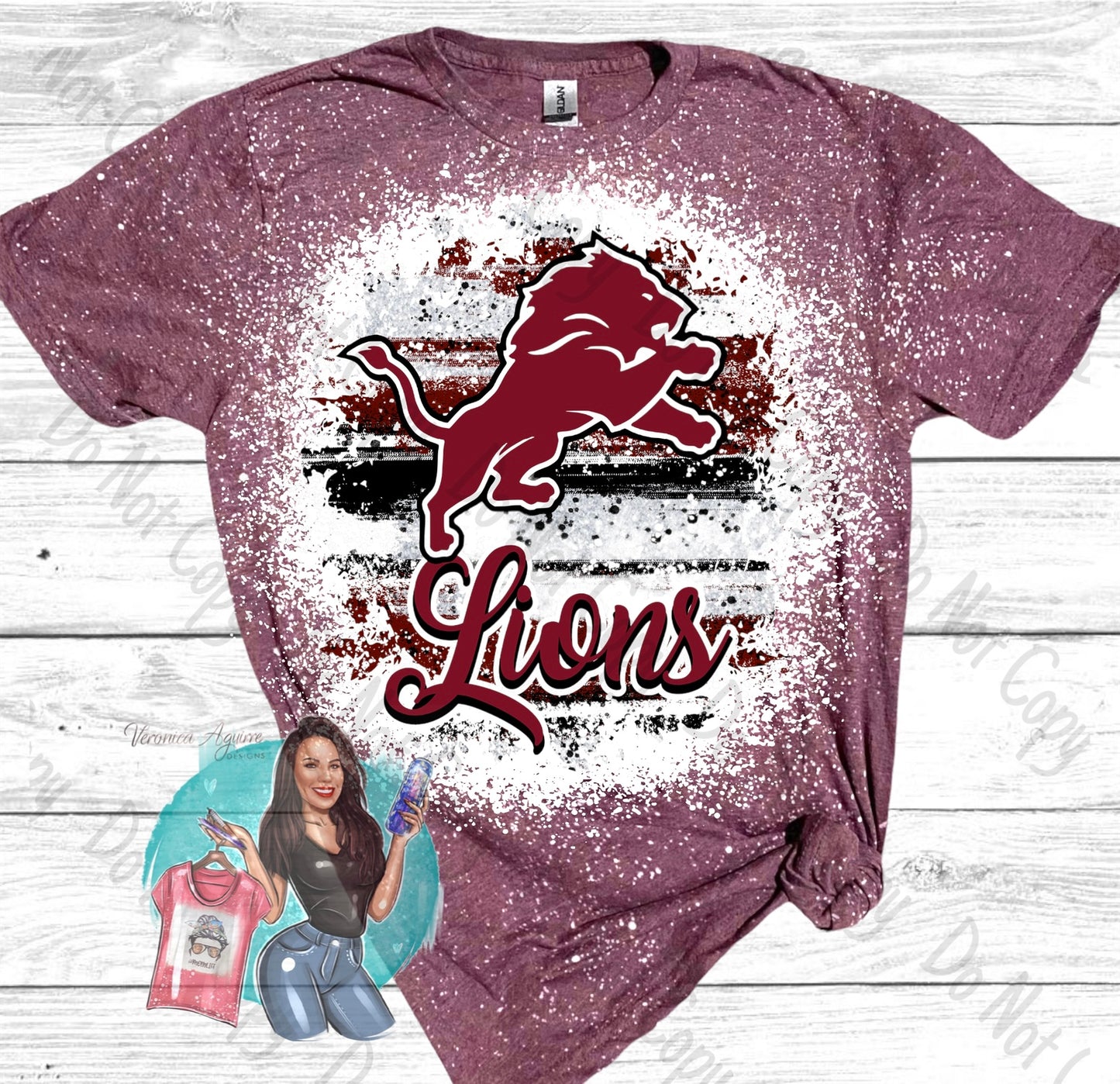 Kenedy Lions Mascot Bleached T-Shirt