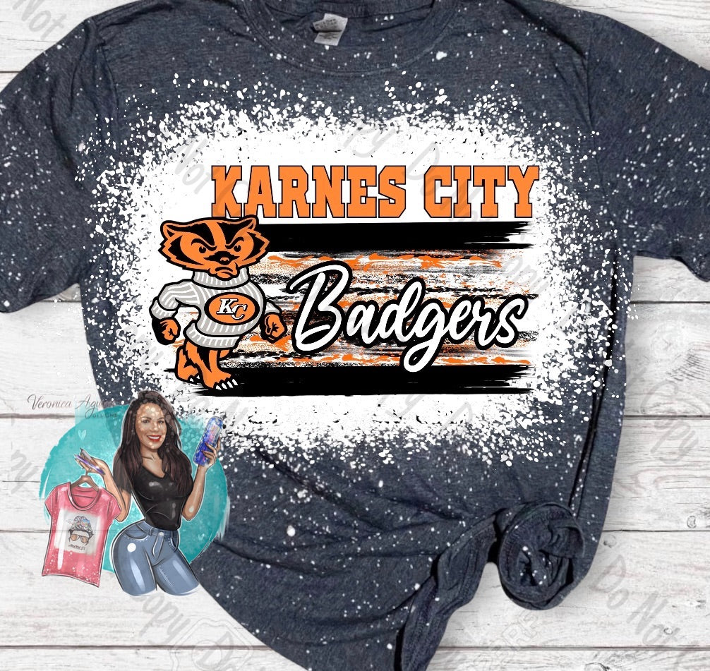 Karnes City Badgers Bleached T-Shirt