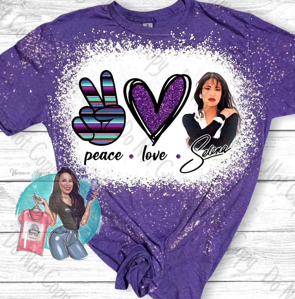 Peace Love Selena Bleached T-Shirt