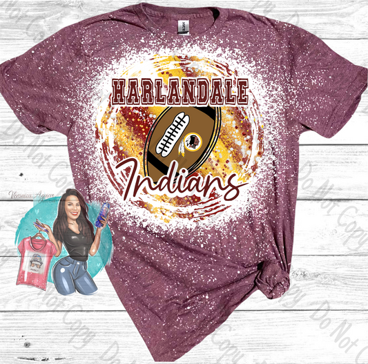 Harlandale Indians Football Bleached T-Shirt