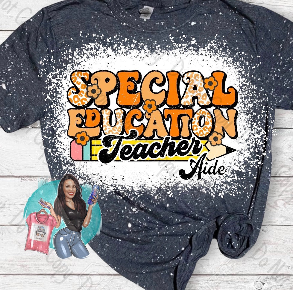 Gonzales Apaches Special Education Teacher Aide Bleached T-Shirt