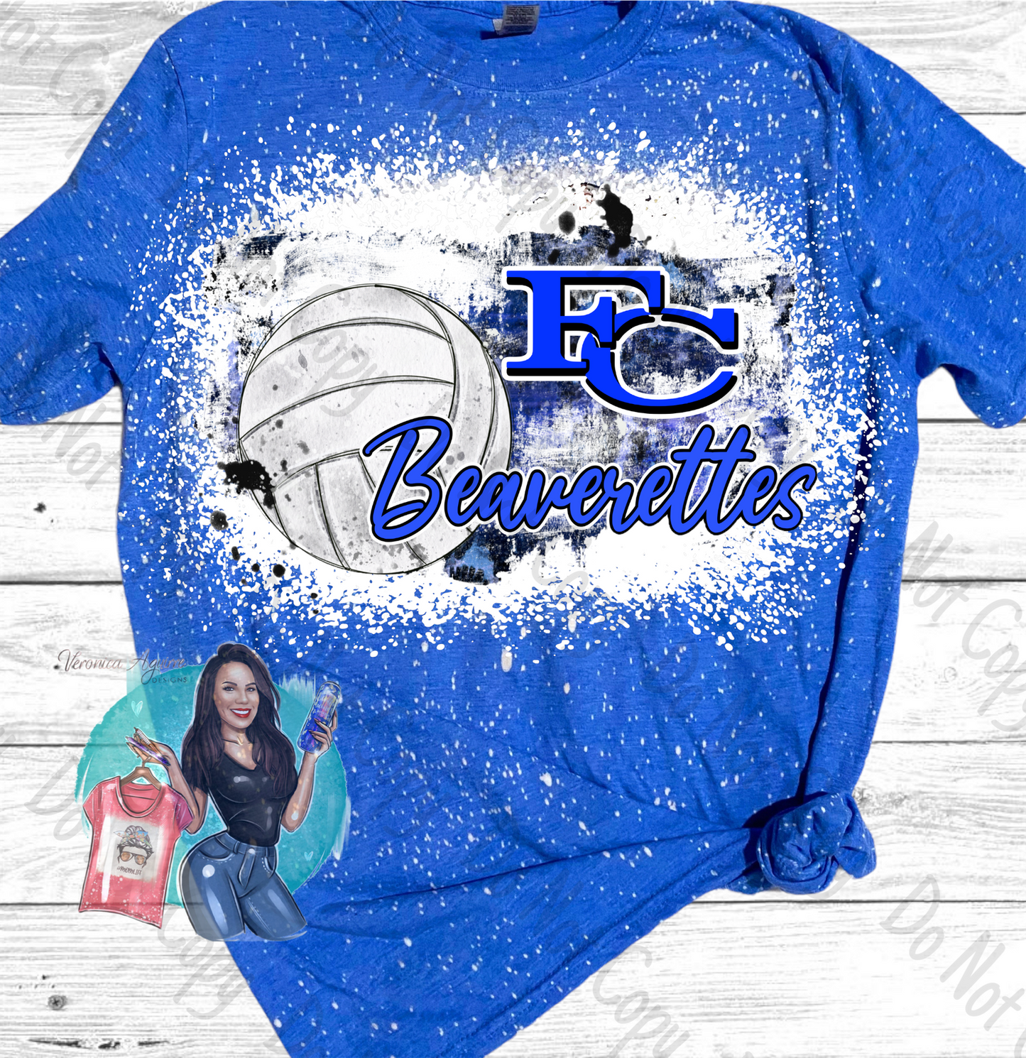 Falls City Beavers Volleyball Beaverettes Bleached T-Shirt