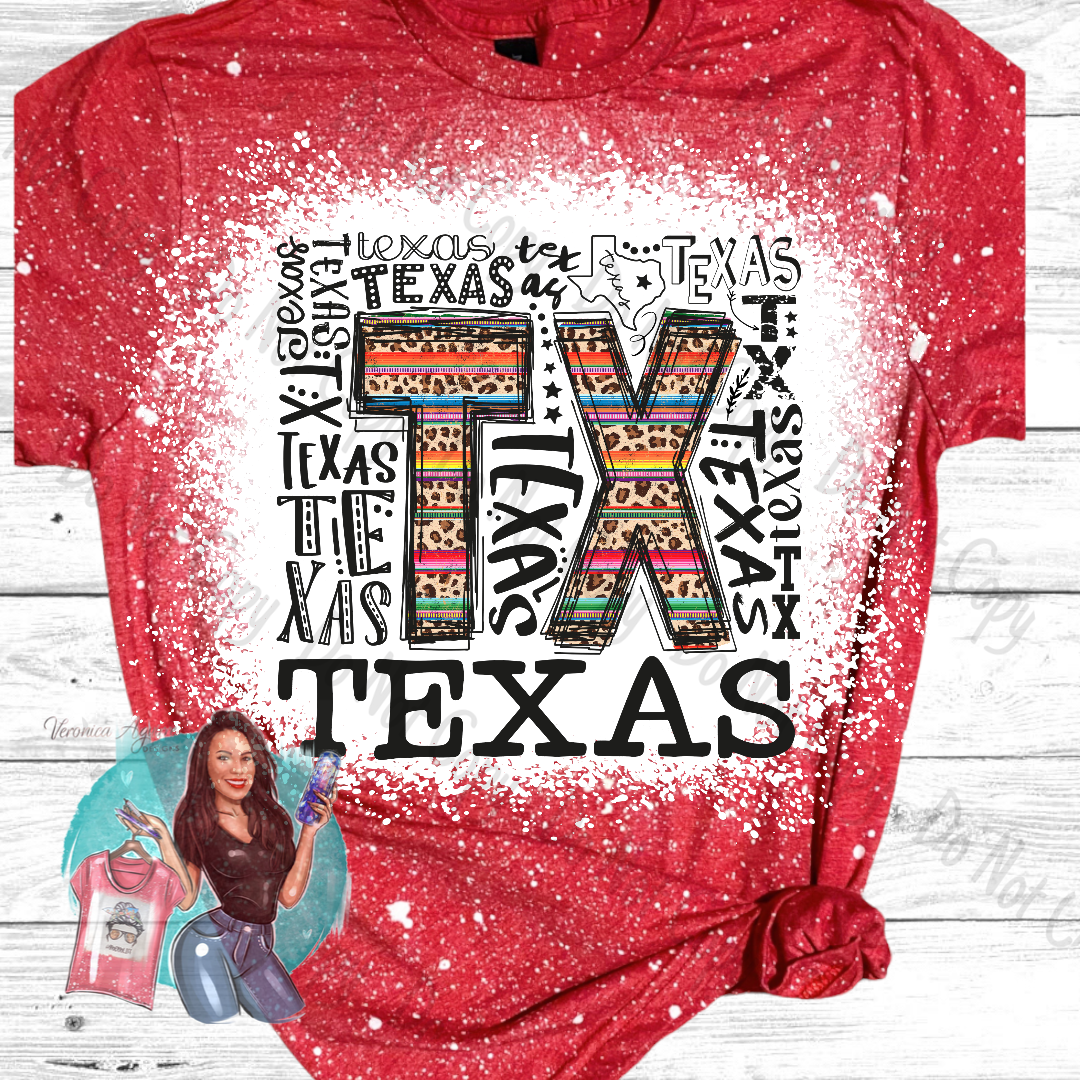 Serape Leopard Texas Bleached T-Shirt