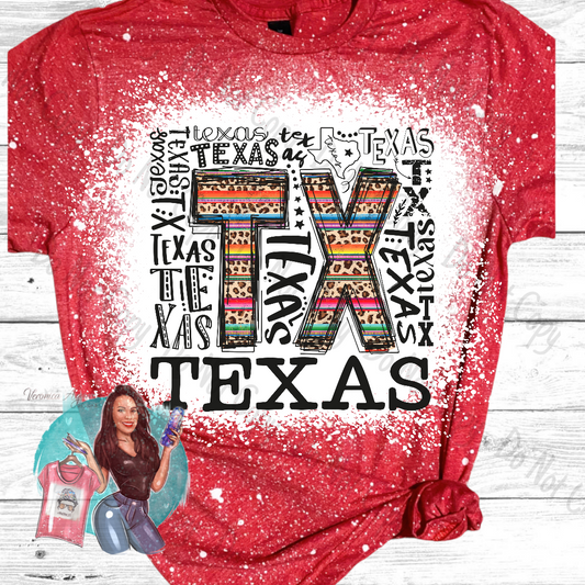 Serape Leopard Texas Bleached T-Shirt