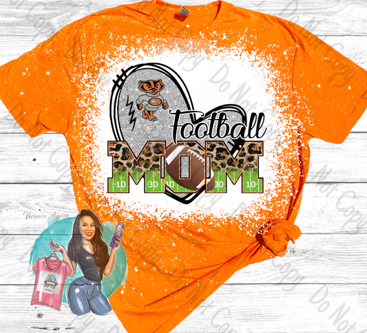 Karnes City Badgers Football Mom Bleached T-Shirt