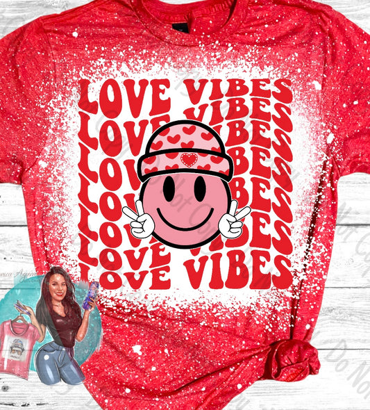 Love Vibes Valentine’s Bleached T-Shirt