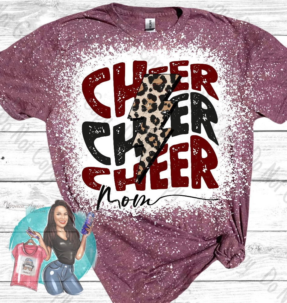 Cheer Mom Bleached T-Shirt