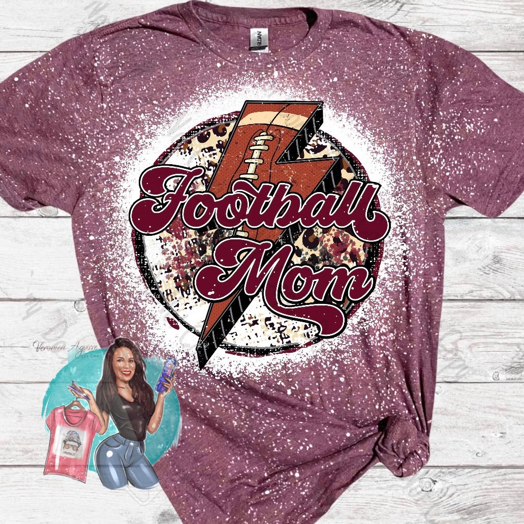 Football Mom Bleached T-Shirt