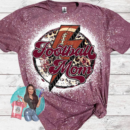 Football Mom Bleached T-Shirt