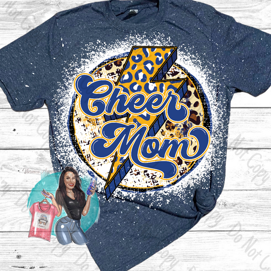 Poth Pirates Cheer Mom Lighting Bolt Bleached T-Shirt