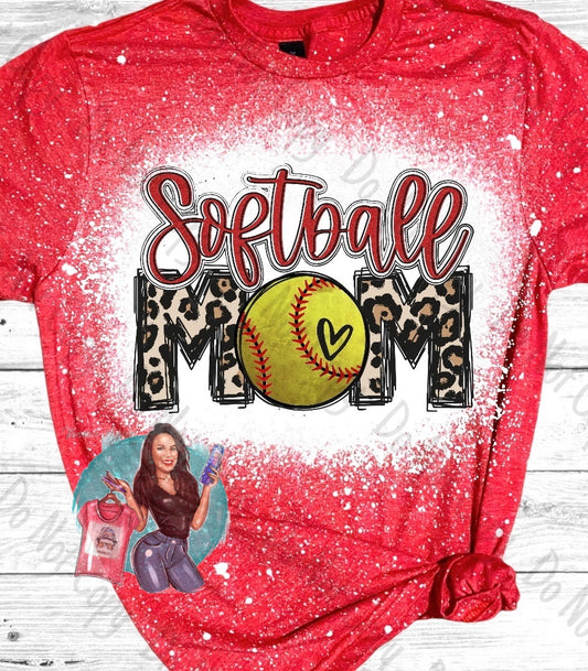 Softball Mom Bleached T-Shirt